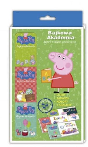 Peppa Pig Bajkowa Akademia Tom 1 Litery, zawody, kolory i kształty.jpg