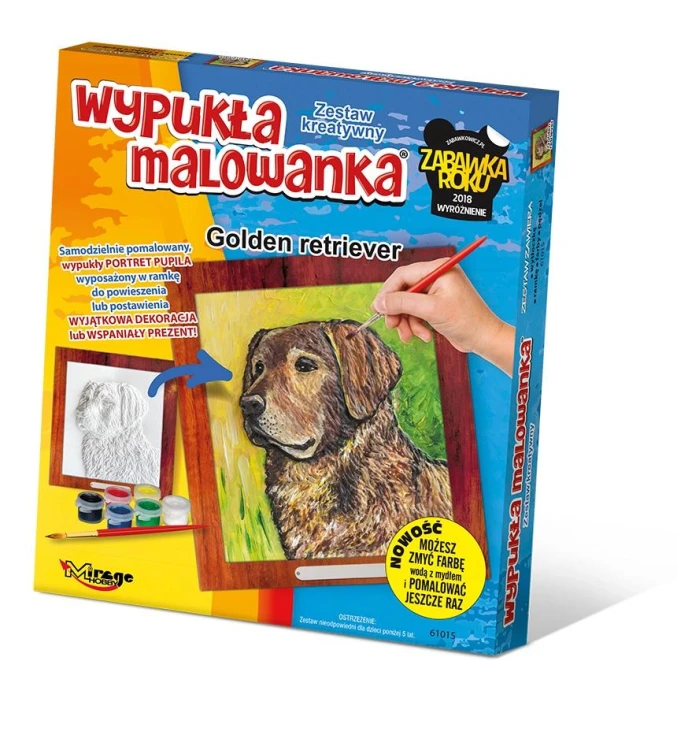 Wypukła malowanka Psy - Golden Retriver