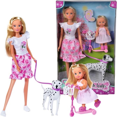 Steffi i Evi na spacerze z psem