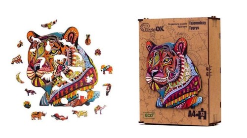 Puzzle drewniane eko 73 Tajemniczy tygrys A4