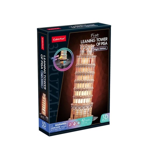 Puzzle 3D Krzywa wieża w Pixie LED