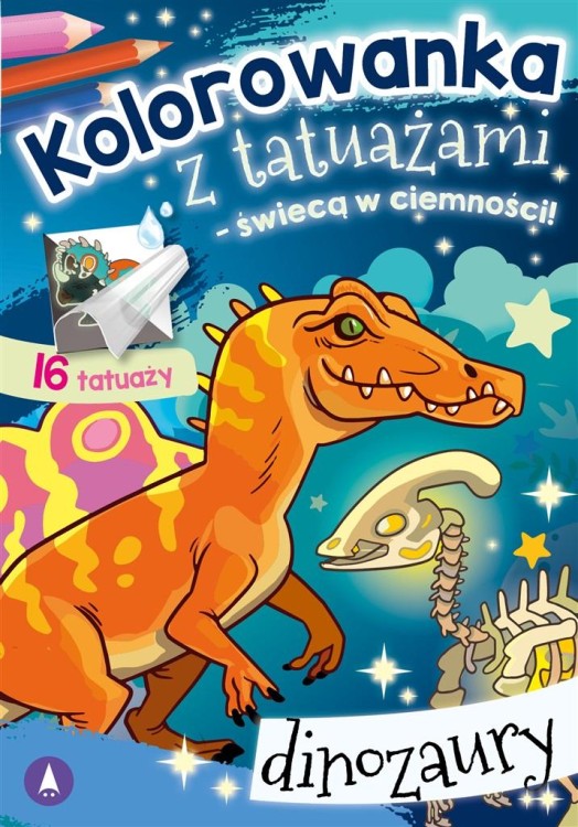 Kolorowanka z tatuażami. Dinozaury