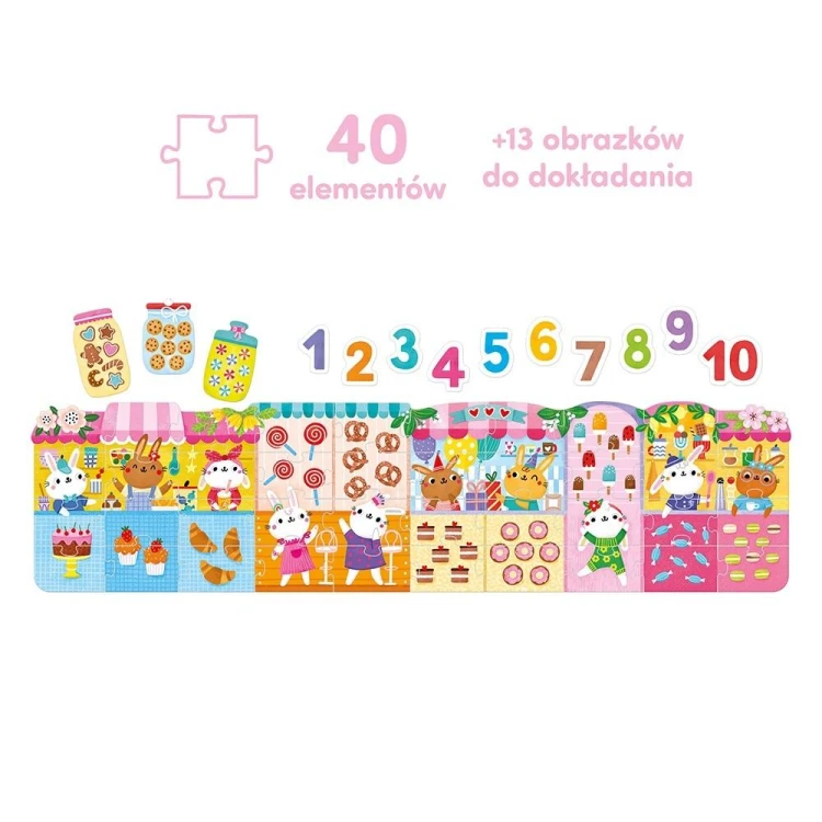 CzuCzu Puzzle Cyfry Króliczki 3+4+