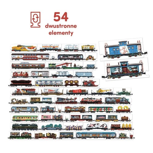CzuCzu Puzzle dwustronne Pociągi 5+