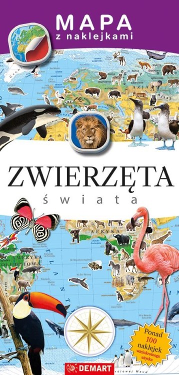 Mapy z naklejkami. Zwierzęta świata