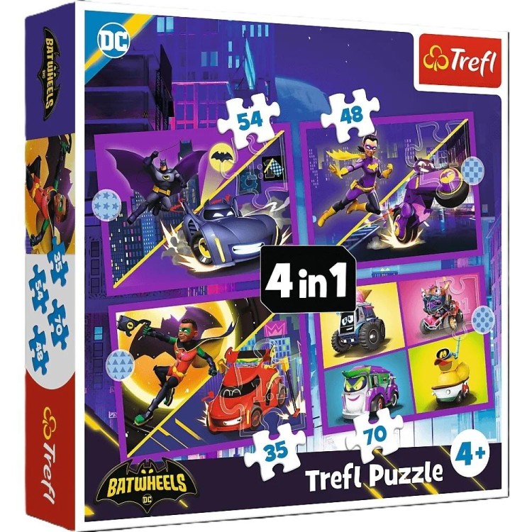Puzzle 4w1 Poznaj Batwheels TREFL