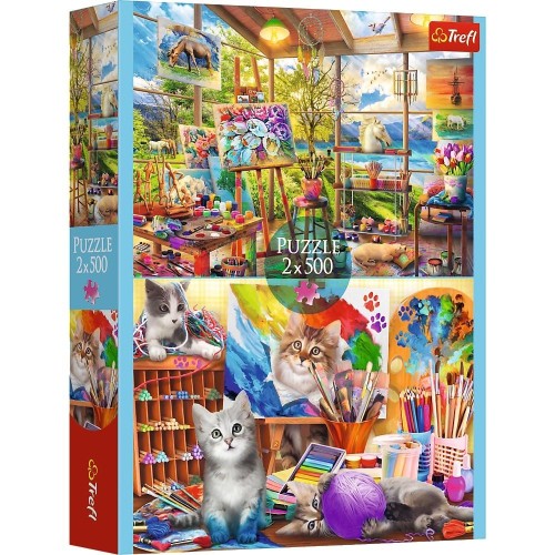 Puzzle 2x500 Sztuka malowania TREFL