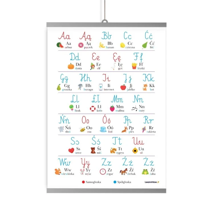Plakat edukacyjny - alfabet litery polskie B2