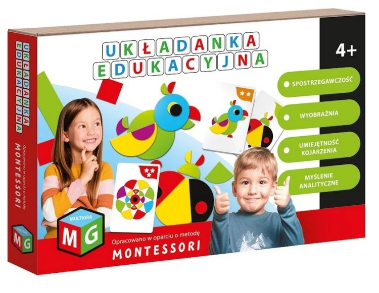 Montessori układanka edukacyjna Papuga