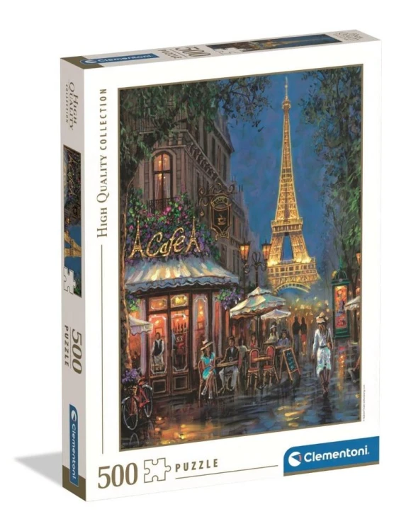 Puzzle 500 HQ Night At The Eiffel Cafe
