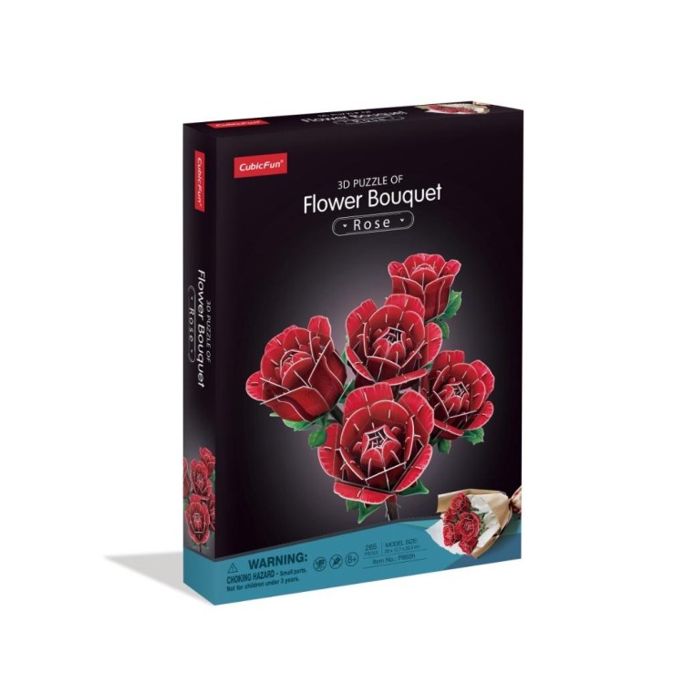 Puzzle 3D Duży bukiet kwiatów Róże
