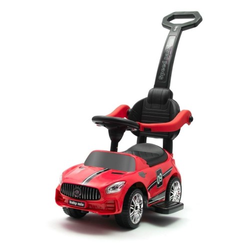 Jeździk dziecięcy z dźwiękiem i rączką Racer czerw