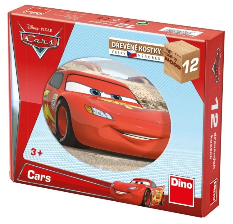 Klocki drewniane obrazkowe Auta Cars 12el