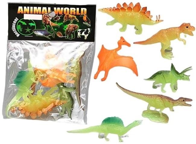 Zestaw dinozaurów świecących w ciemności