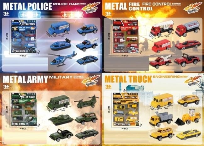Pojazdy metalowe 6szt