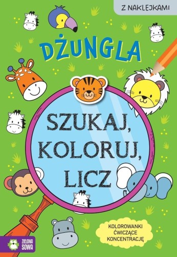 Szukaj, koloruj i licz. Dżungla