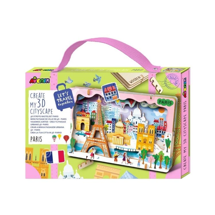 Stwórz pejzaż miejski Paryż - puzzle drewniane 3D