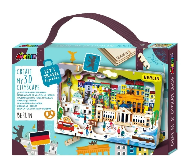Stwórz pejzaż miejski Berlin - puzzle drewniane 3D