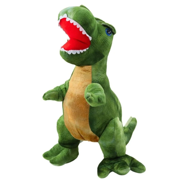 Tyranozaur pluszowy zielony z teksturą skróry 45cm