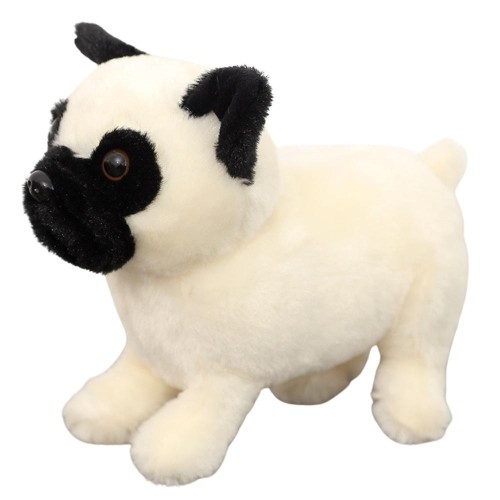 Maskotka Pies Mops biały 19cm