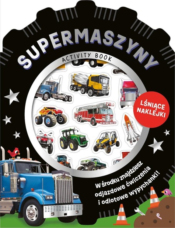 Wypukłe naklejki metaliczne. Supermaszyny