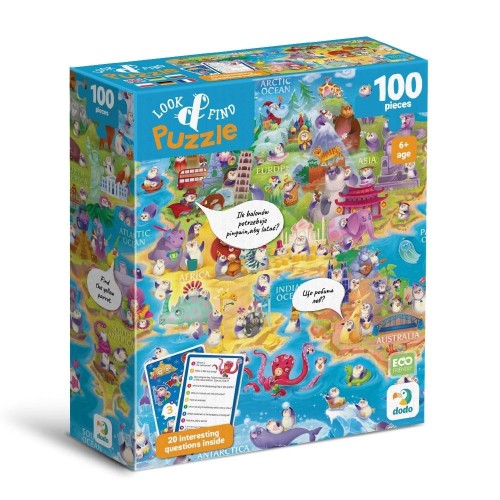 Puzzle 100 Look&Find Świat pingwinów