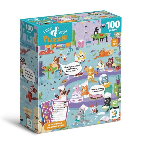 Puzzle 100 Look&Find Kocie kafejka