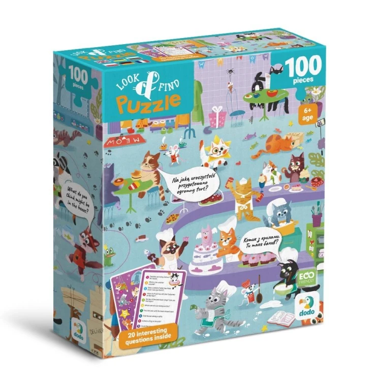 Puzzle 100 Look&Find Kocie kafejka