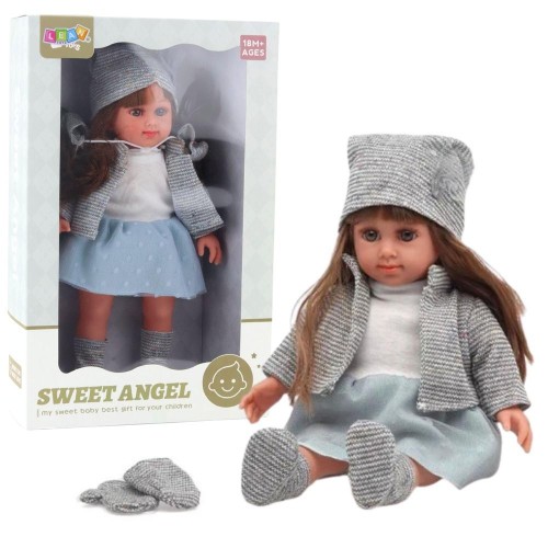 Lalka w niebieskiej sukience 36,5cm